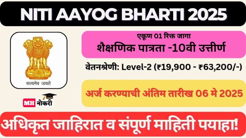 NITI Aayog Bharti 2025