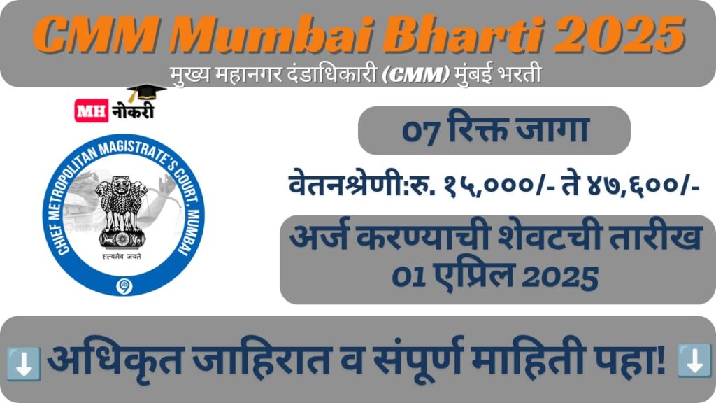CMM Mumbai Bharti 2025