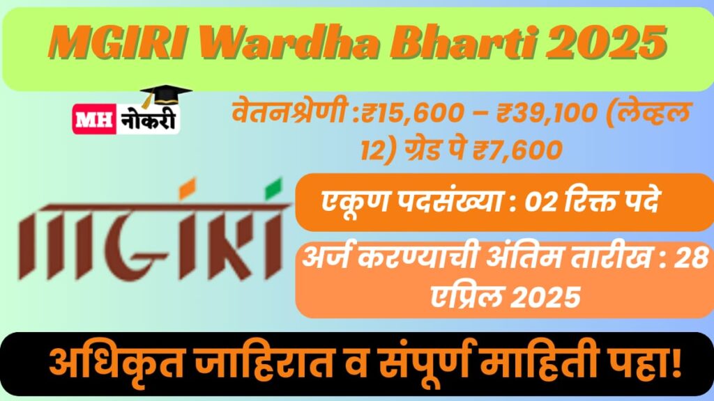 MGIRI Wardha Bharti 2025