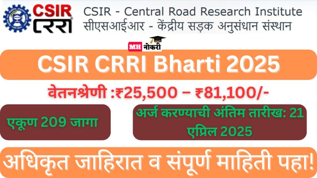 CSIR CRRI Bharti 2025
