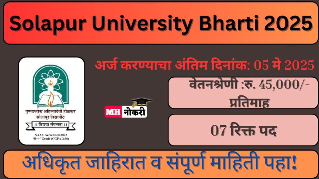 Solapur University Bharti 2025
