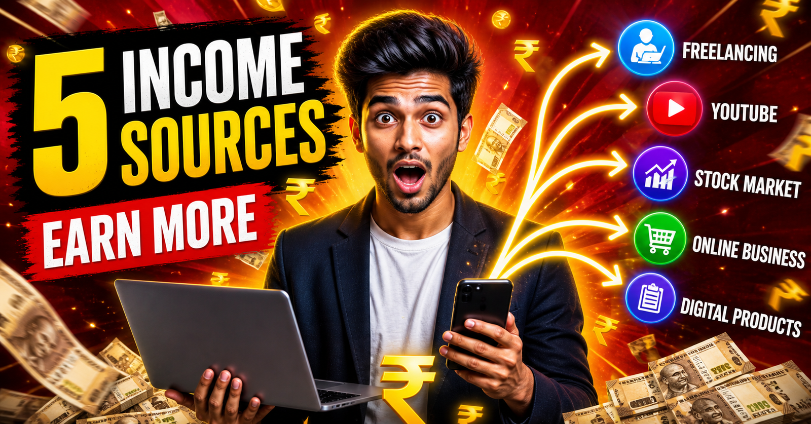 5 Income Sources Build Multiple Income Sources in 2026 – Smart Strategy to Earn ₹50K ...